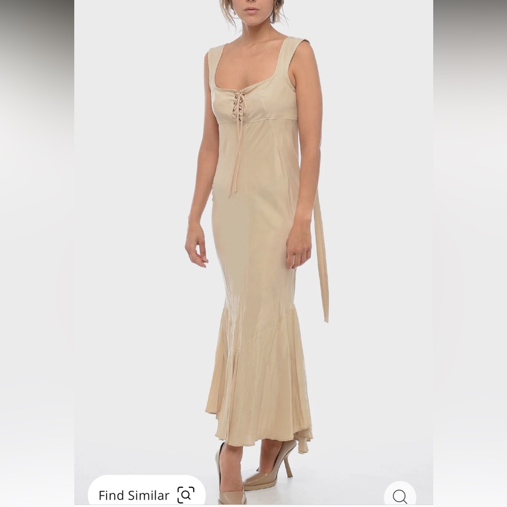 Sportmax Silk Cora Midi Dress With Lace-Up Detail 4